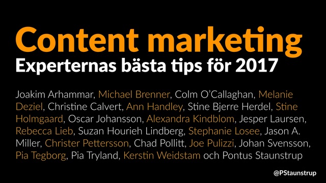 Content marketing tips 2017